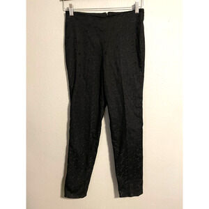 Vintage Womens Pants Size 4 Black Floral Eyelet Embroidered Cottagecore 90s